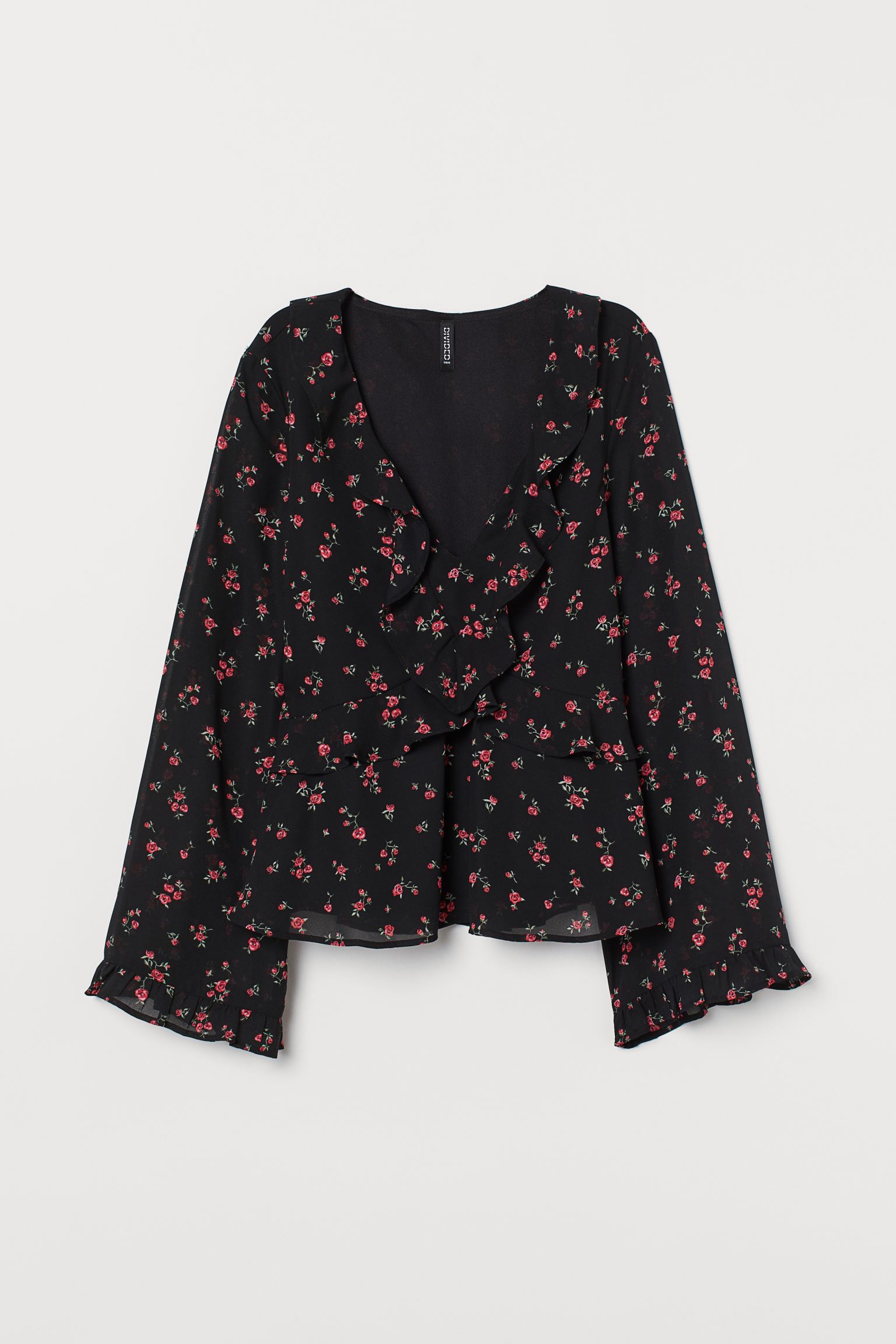 

Блуза H&M 36 черный цветы 8242591sm_черный цветы