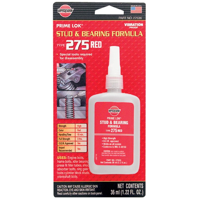 

Клей-фиксатор резьбовых соединений Versachem THREADLOCK RED красный, 36мл (27536)