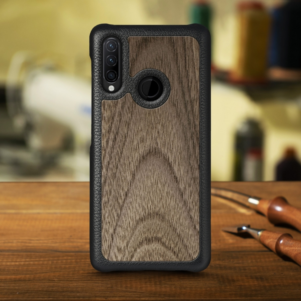 

Кожаная накладка Stenk WoodBacker для Lenovo K10 Note Чёрная