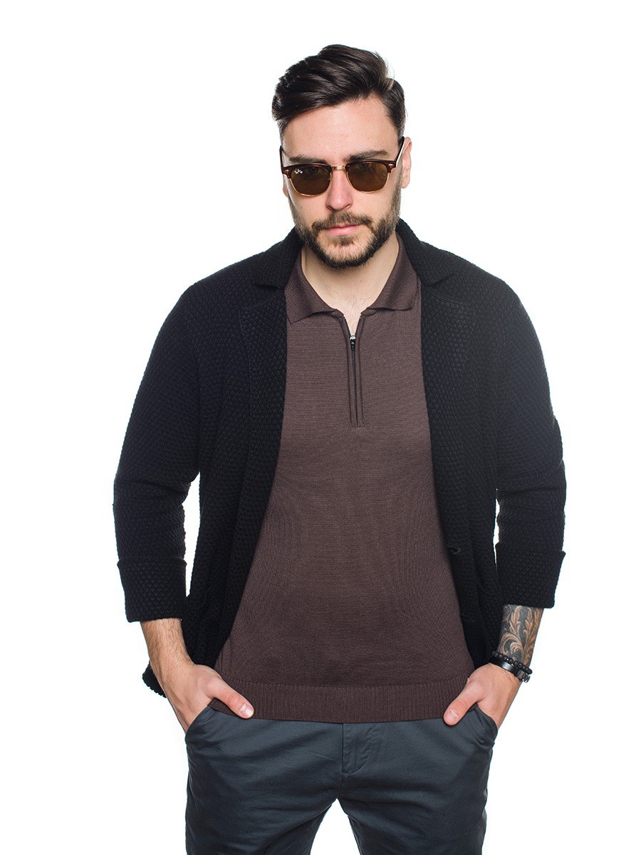 

Мужской кардиган-пиджак SVTR 398  Черный (SVTR 398_2, Мужской кардиган-пиджак SVTR 398 48 Черный (SVTR 398_2)