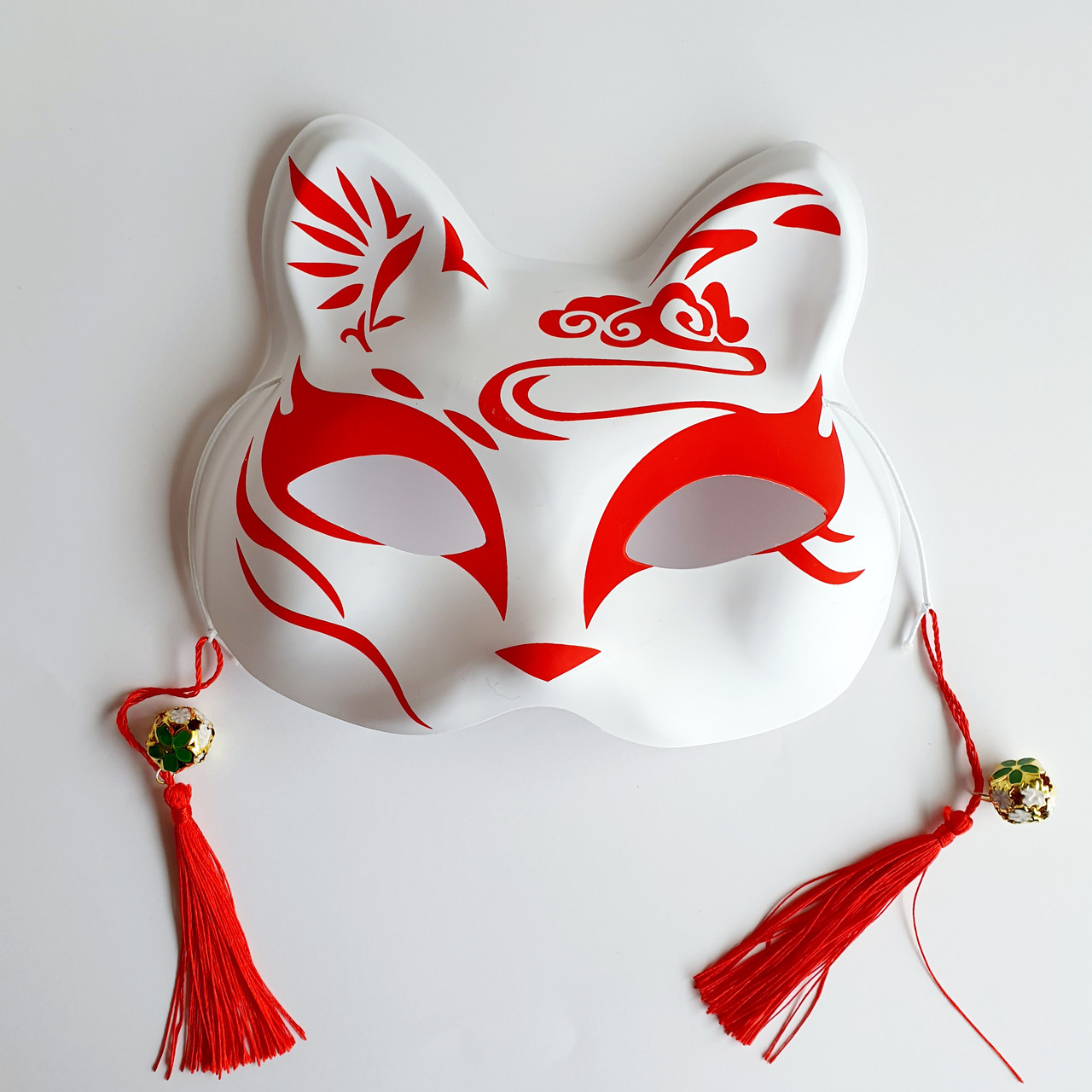

Маска Кицунэ Японской Лисы Kitsune красная 2, 18х17 см