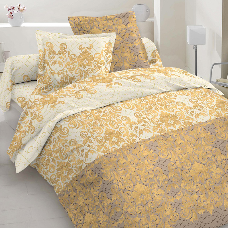 

Комплект постельного белья семейный из бязи Time Textile Голди Браун Коричневый, Желтый TT163910-s 70х70