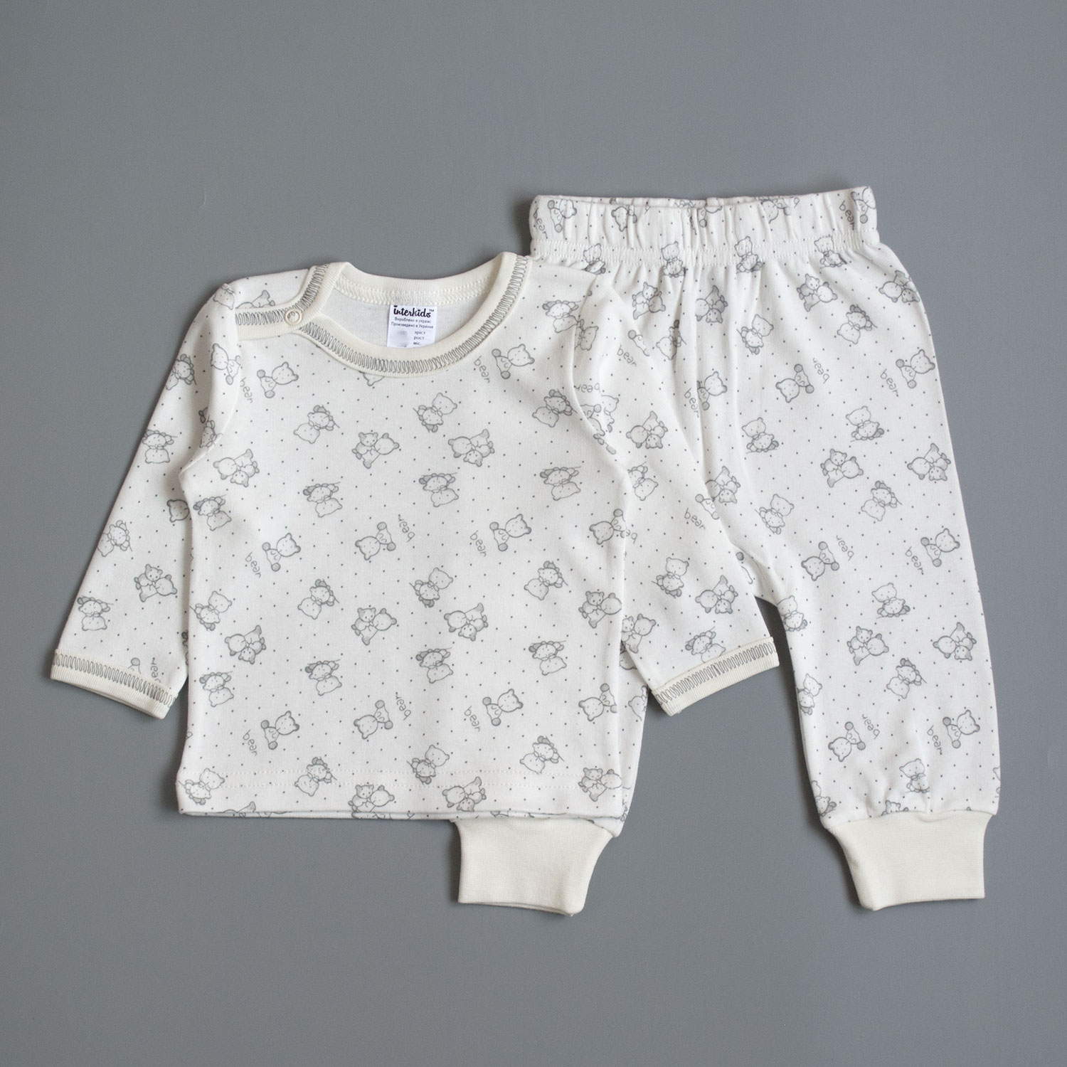 

Пижама Мишки Interkids 6-9 месяцев 74 см Серый 3952