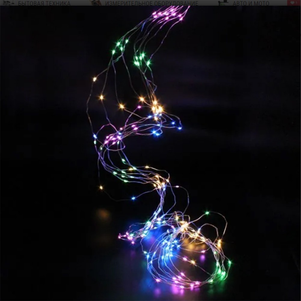 

Светодиодная гирлянда Конский хвост 200 led 10 нитей по 2м (медный провод) Разноцветный