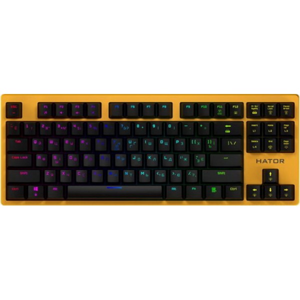 

Клавиатура Hator Rockfall EVO TKL Kailh Optical ENG/UKR/RUS (HTK-632) Yellow USB