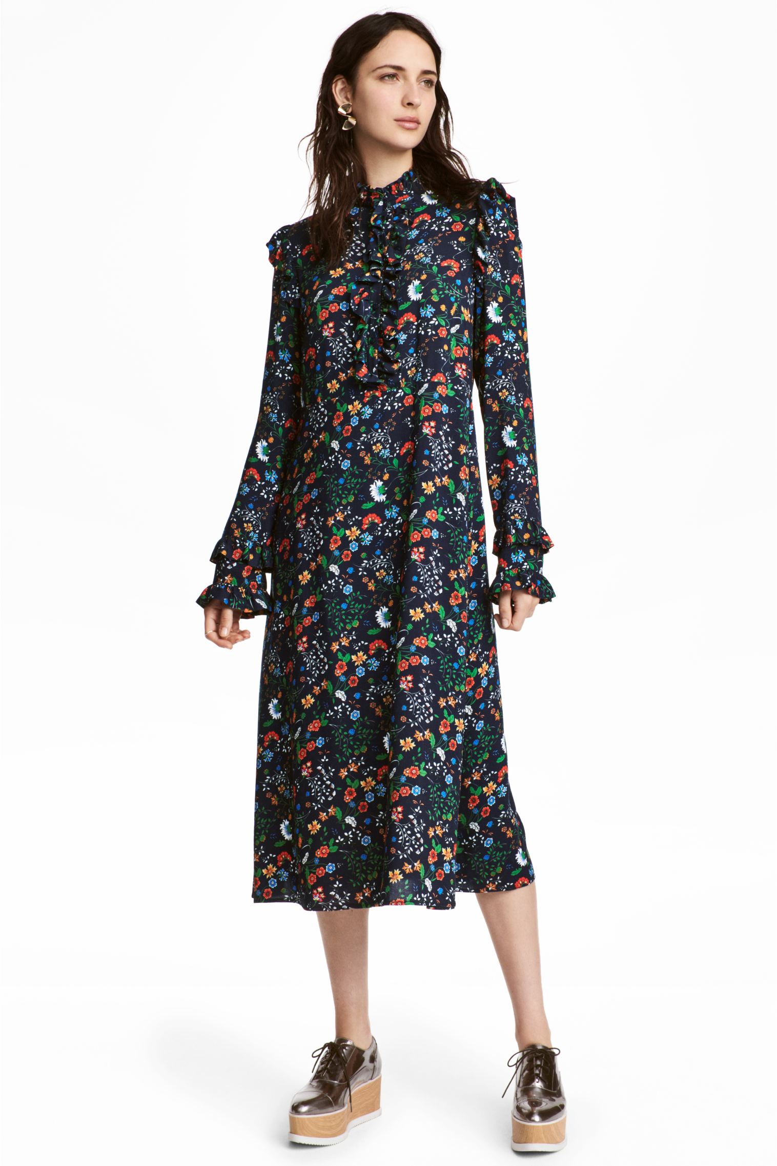 

Платье H&M 38 темно-синий в цветы 5707316RP21_темно-синий цветы