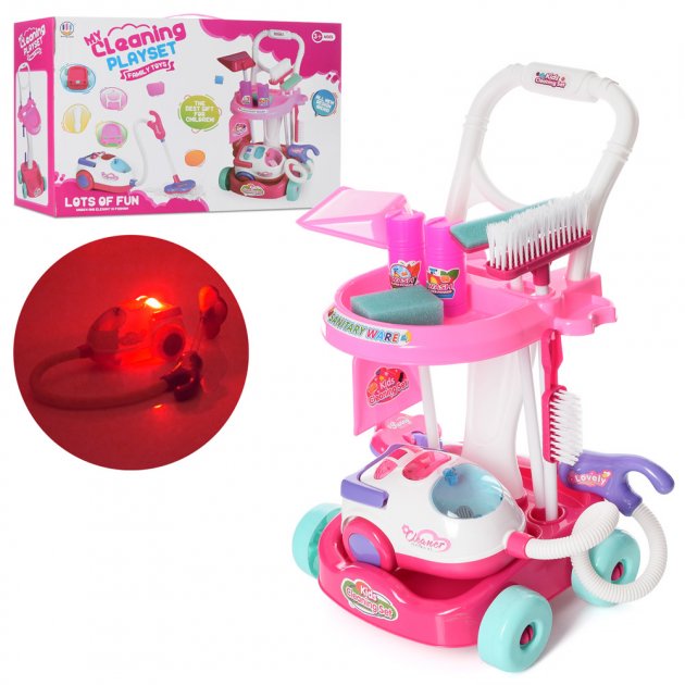 

Игровой Набор для уборки 6892-93 тележка, пылесос, щетка, совок - 9 предметов