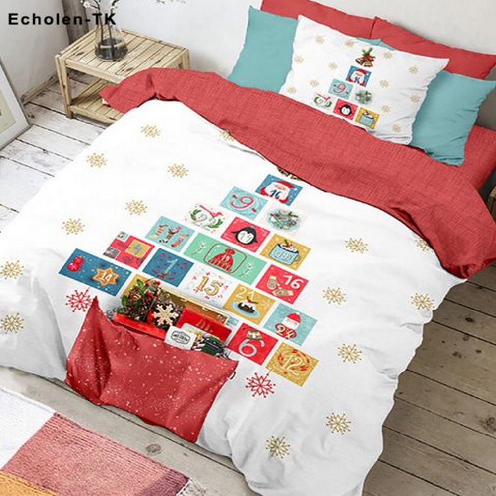 

Новогоднее постельное белье Club Cotton Turkey ранфорс 3D Echolen полуторное