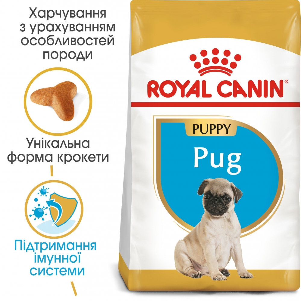 

Сухой корм Royal Canin Pug Puppy для щенков до 10 месяцев 1.5 кг