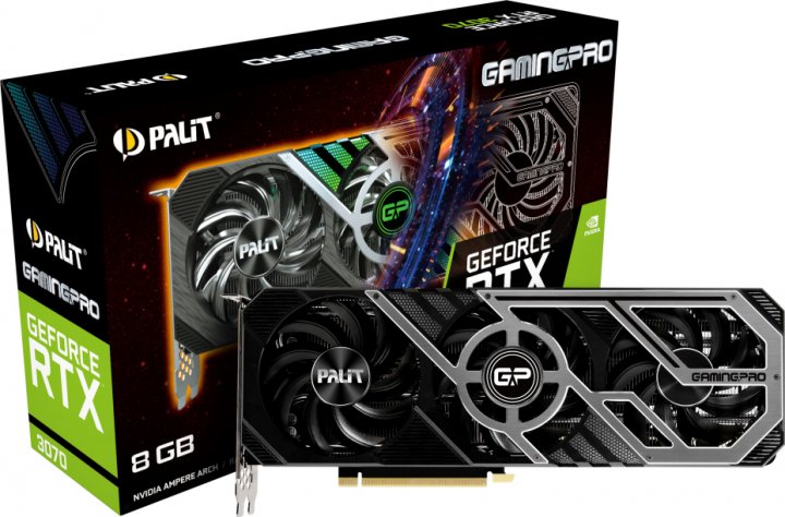 

Відеокарта GF RTX 3070 8GB GDDR6 GamingPro V1 Palit (NE63070019P2-1041A) (LHR)