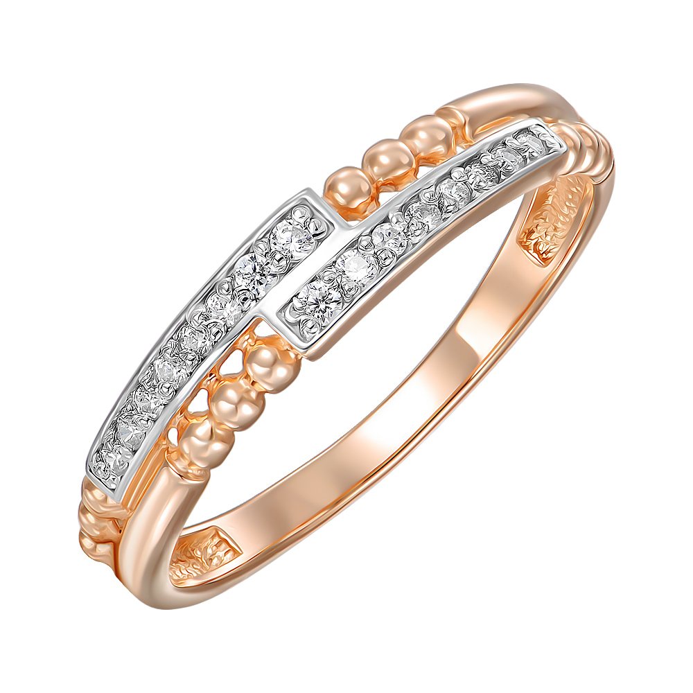 

Кольцо из красного золота с фианитами 000151054 18 размера