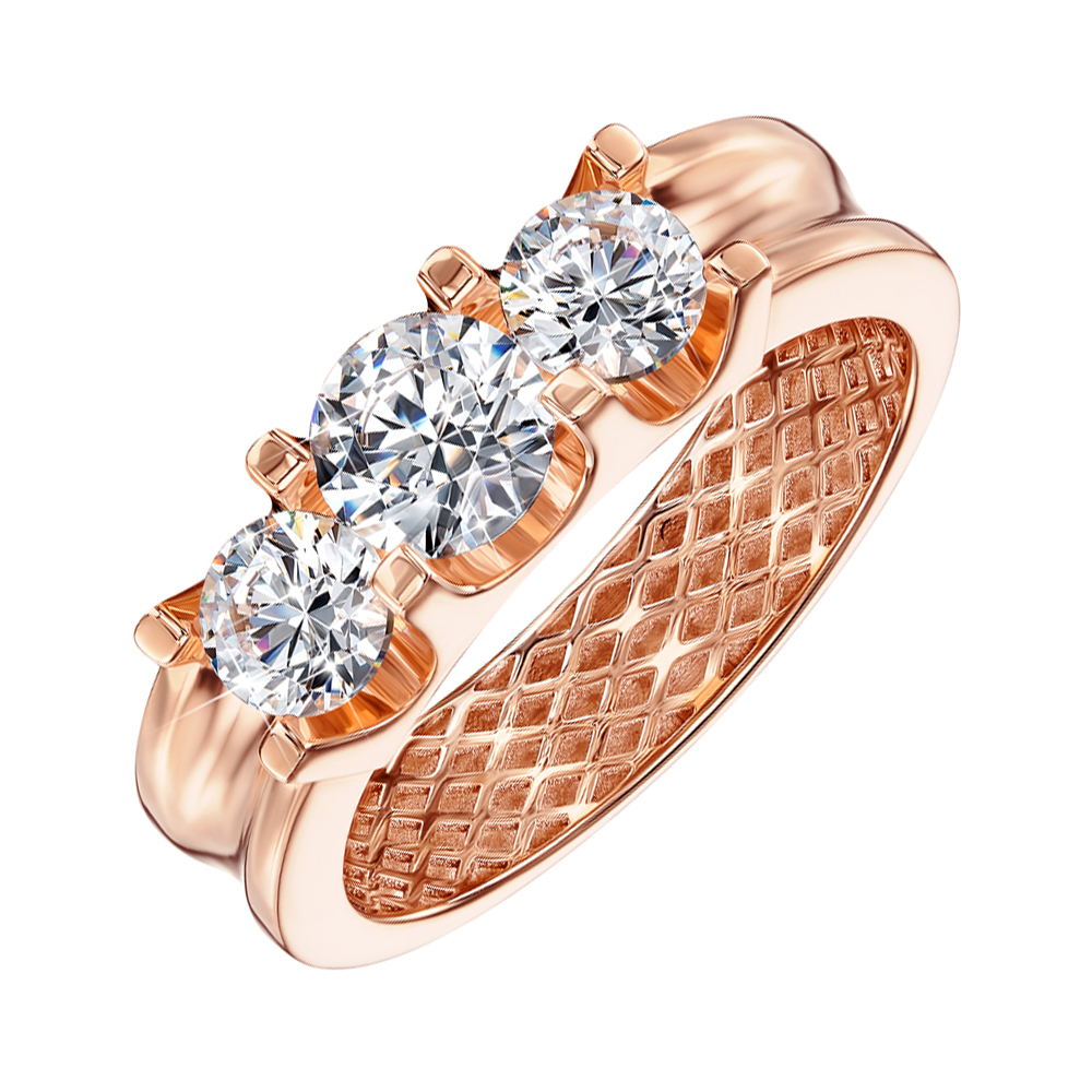 

Кольцо из красного золота с фианитами S Zirconia 000137208 19 размера