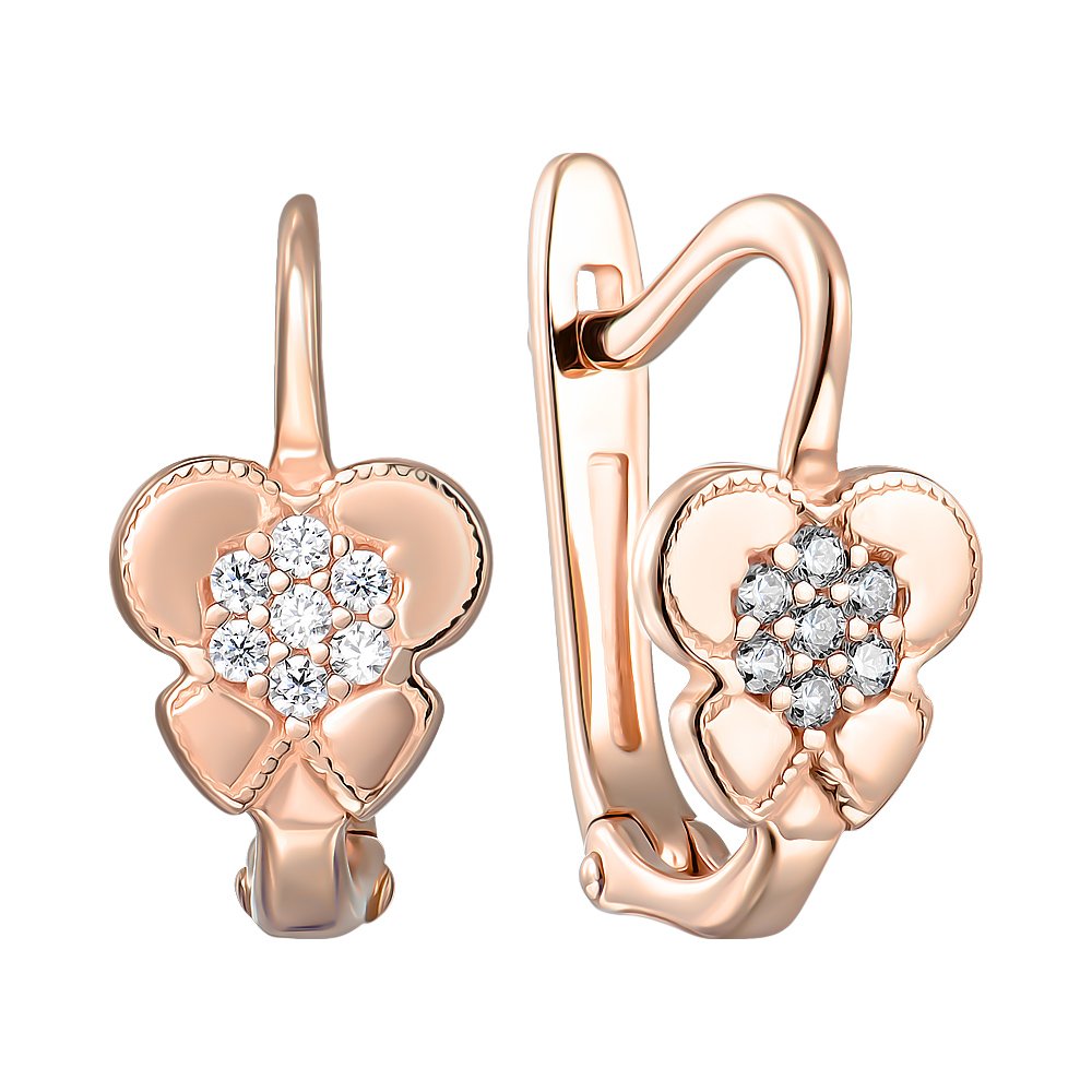 

Серьги из красного золота с фианитами 000151065