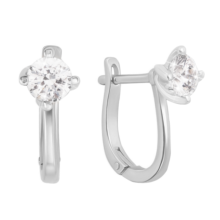 

Серьги из белого золота с фианитами S Zirconia 000129174