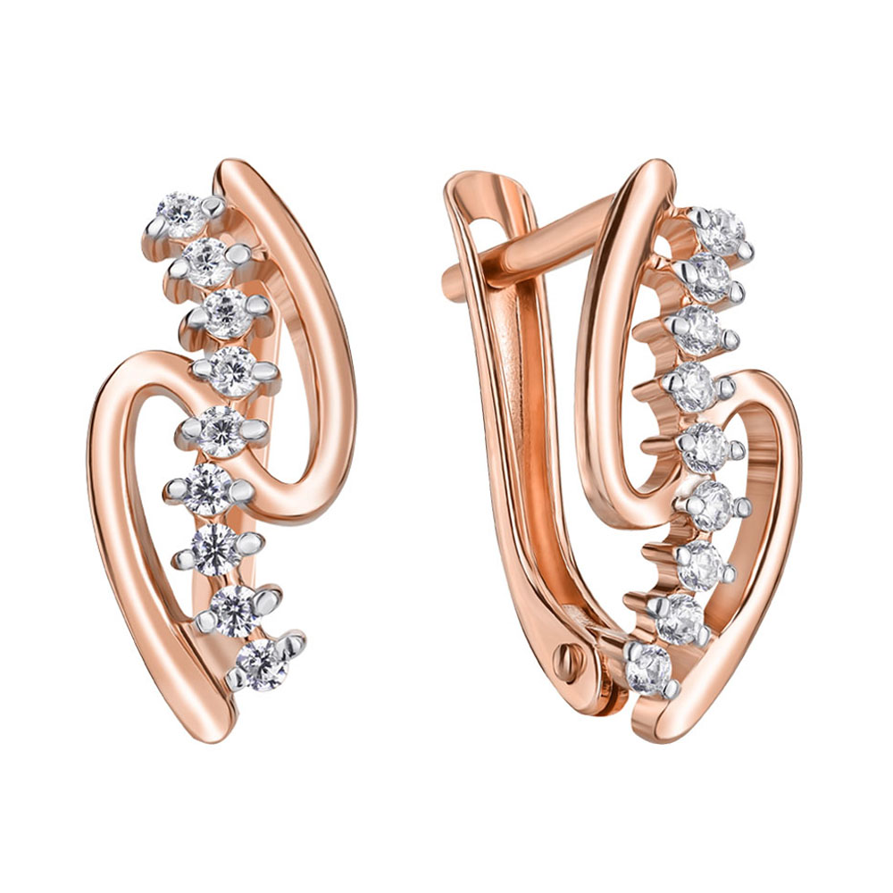 

Серьги из красного золота с цирконием 000141583