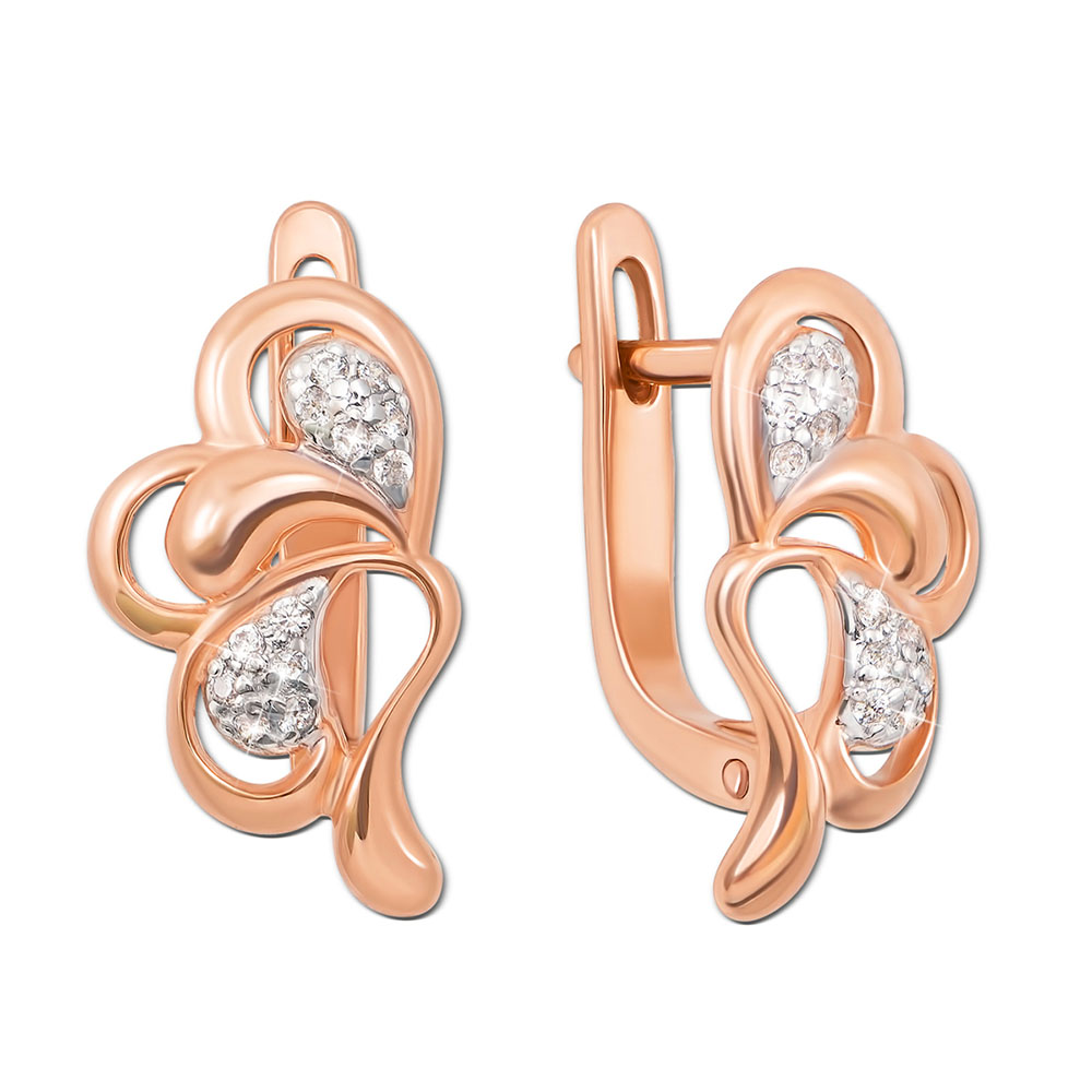 

Серьги из красного золота с фианитами 000129847