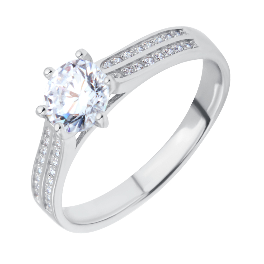 

Серебряное кольцо с фианитами 000116486 15.5 размера
