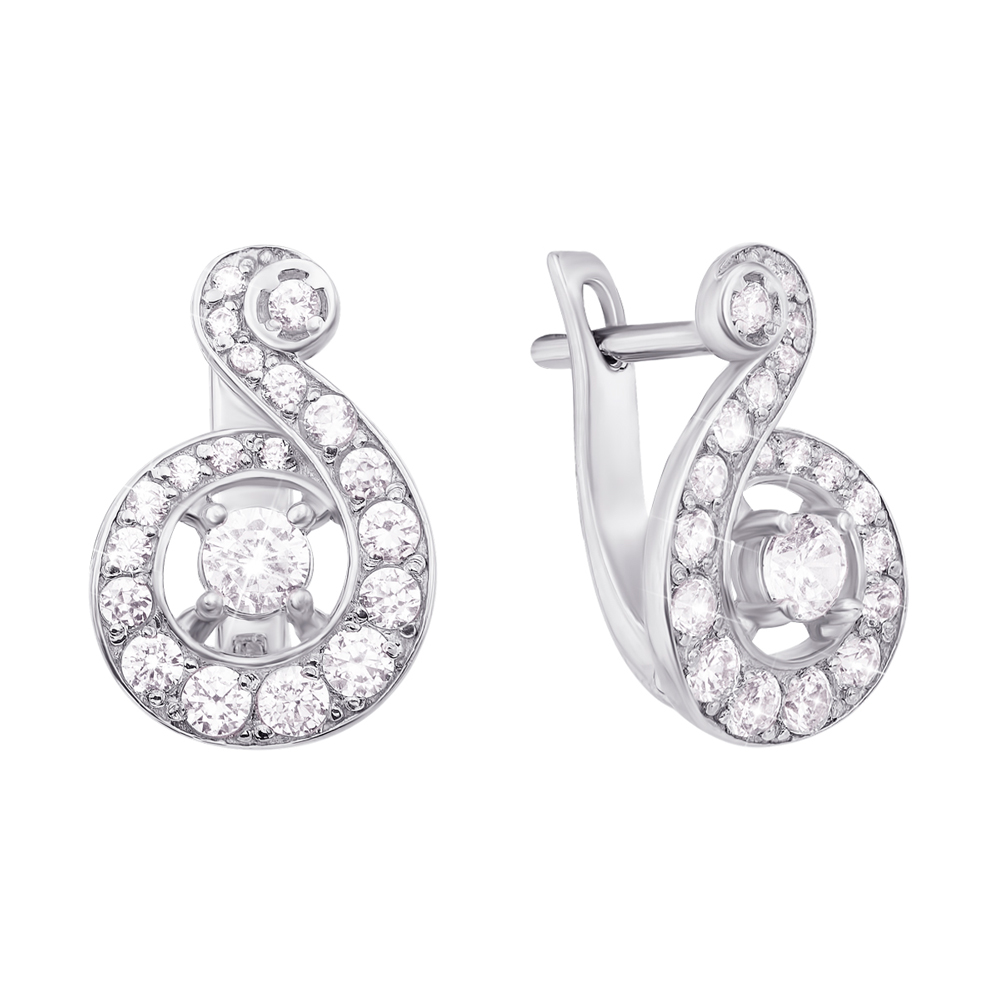 

Серьги из белого золота с фианитами 000130458