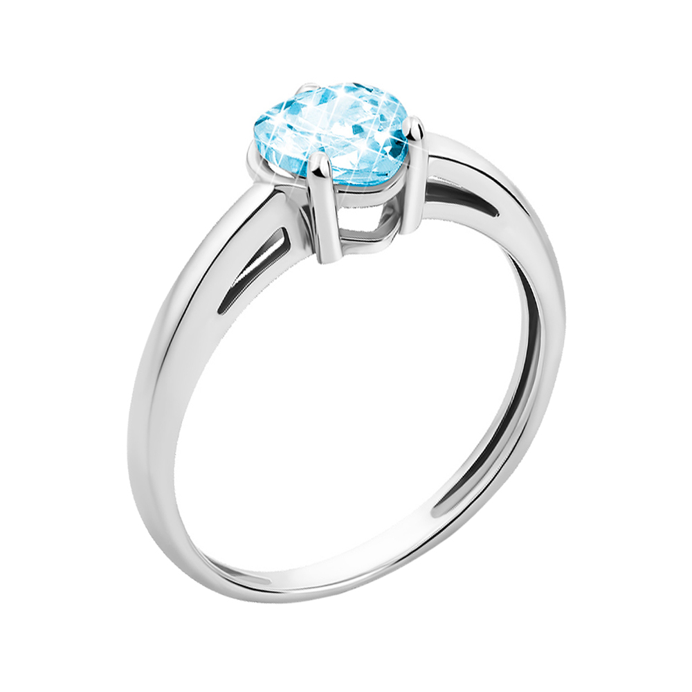 

Кольцо из белого золота с голубым фианитом S Zirconia и родированием 000133626 17 размера