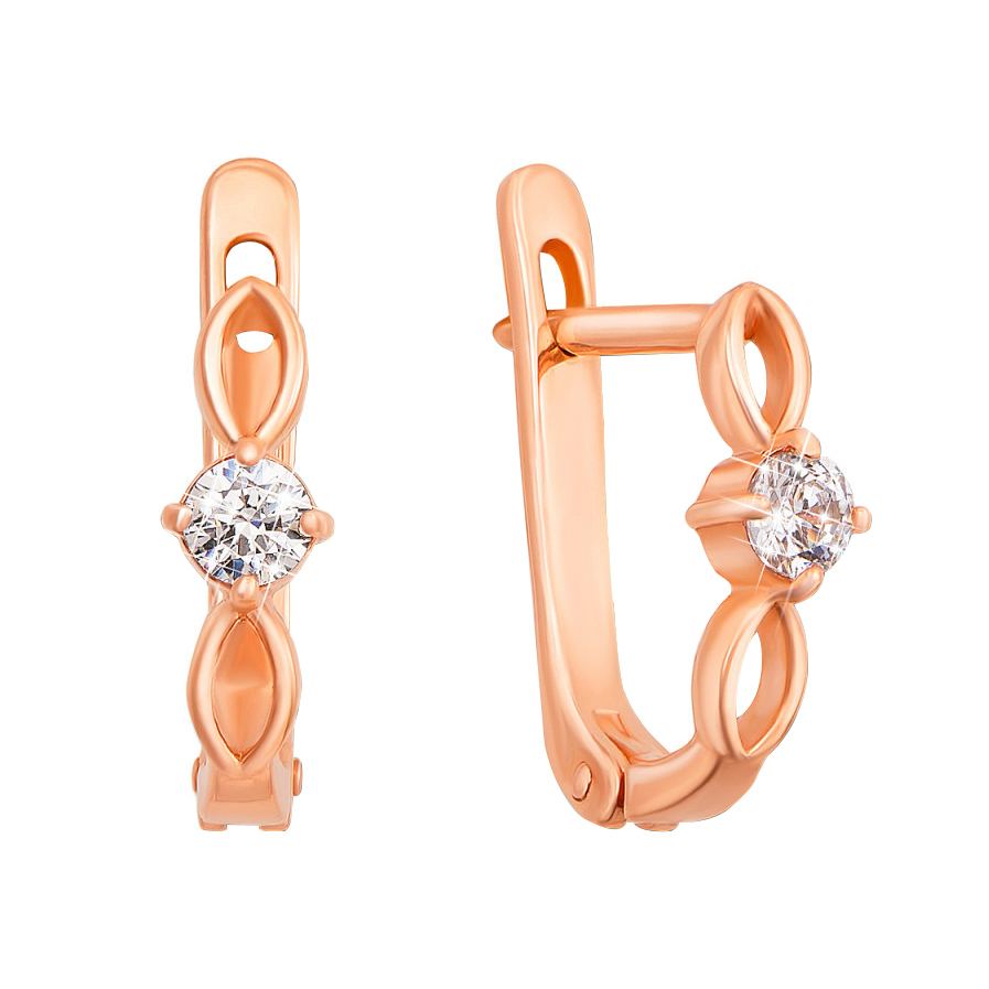 

Серьги из красного золота с фианитом S Zirconia 000129191