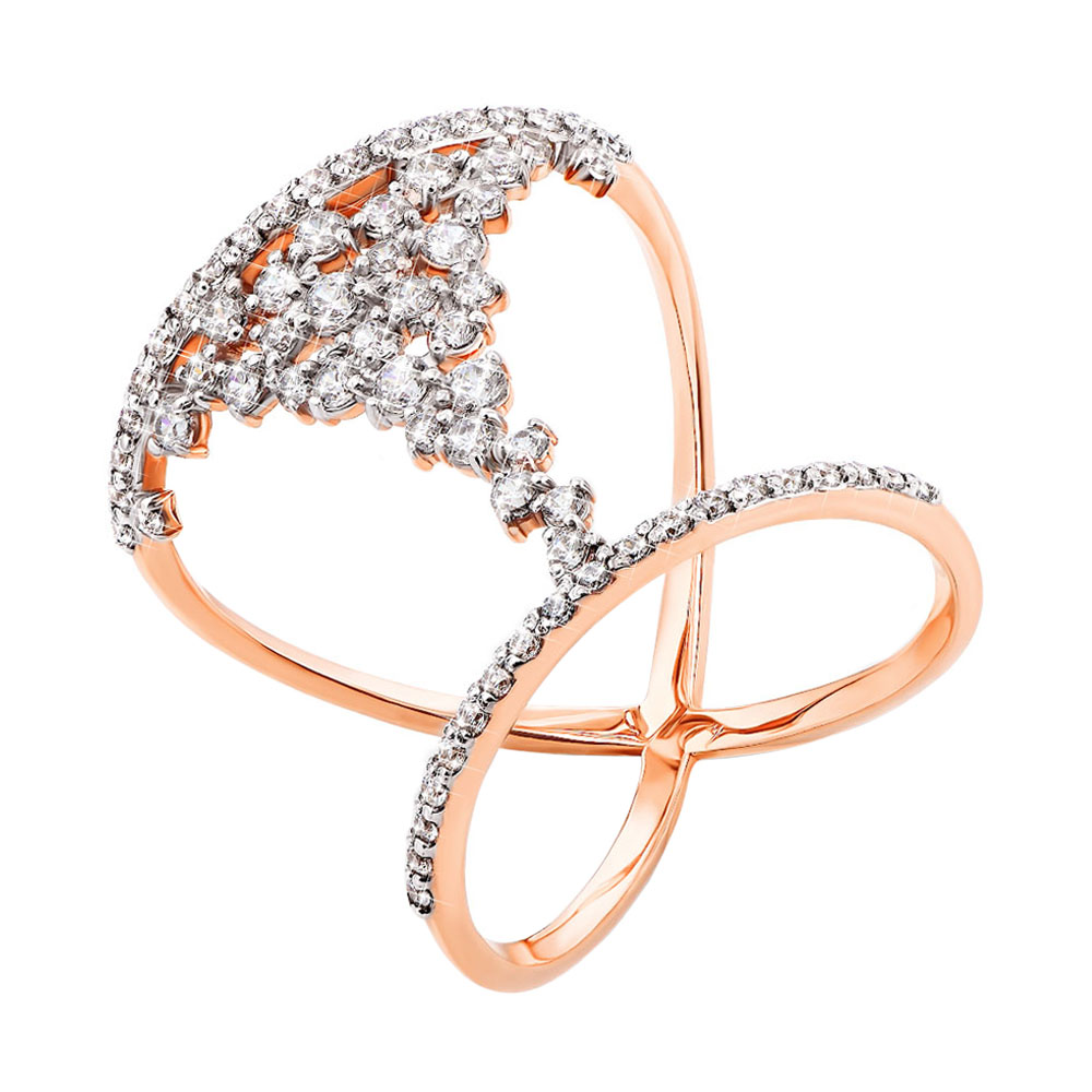 

Кольцо в красном золоте с фианитами 000130289 16.5 размера