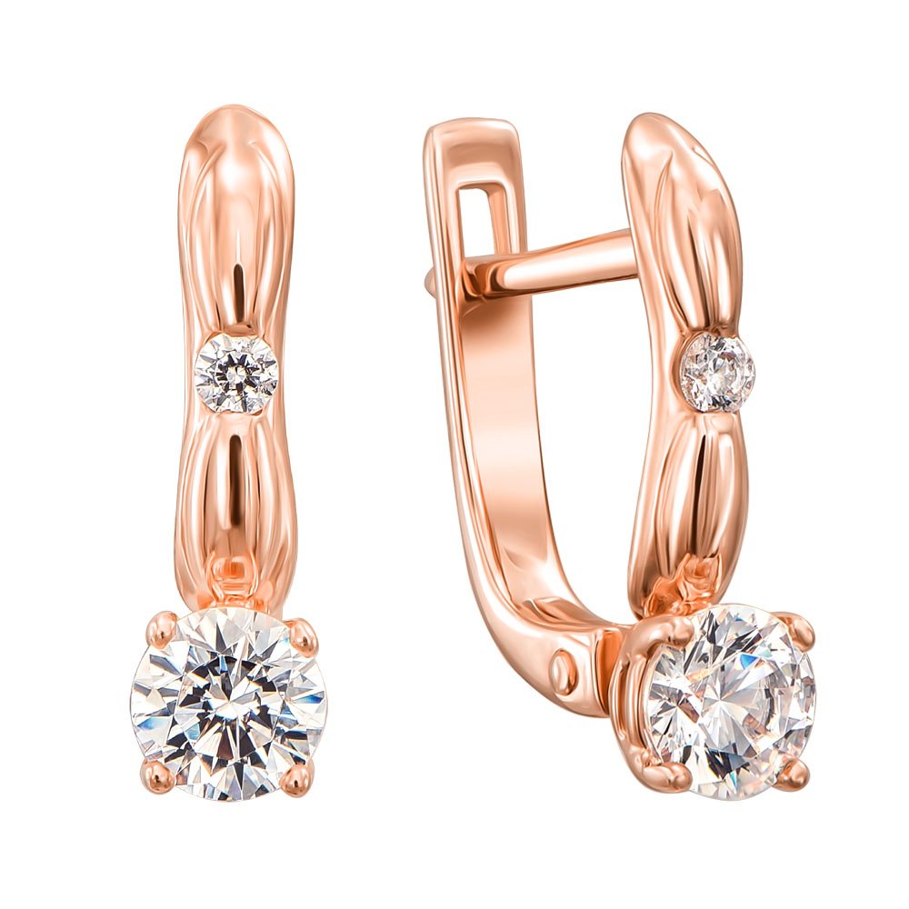 

Серьги из красного золота с фианитом S Zirconia 000129739