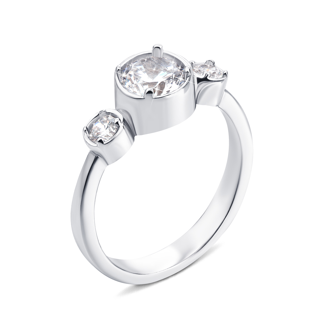 

Серебряное кольцо с фианитами 000134540 17 размера