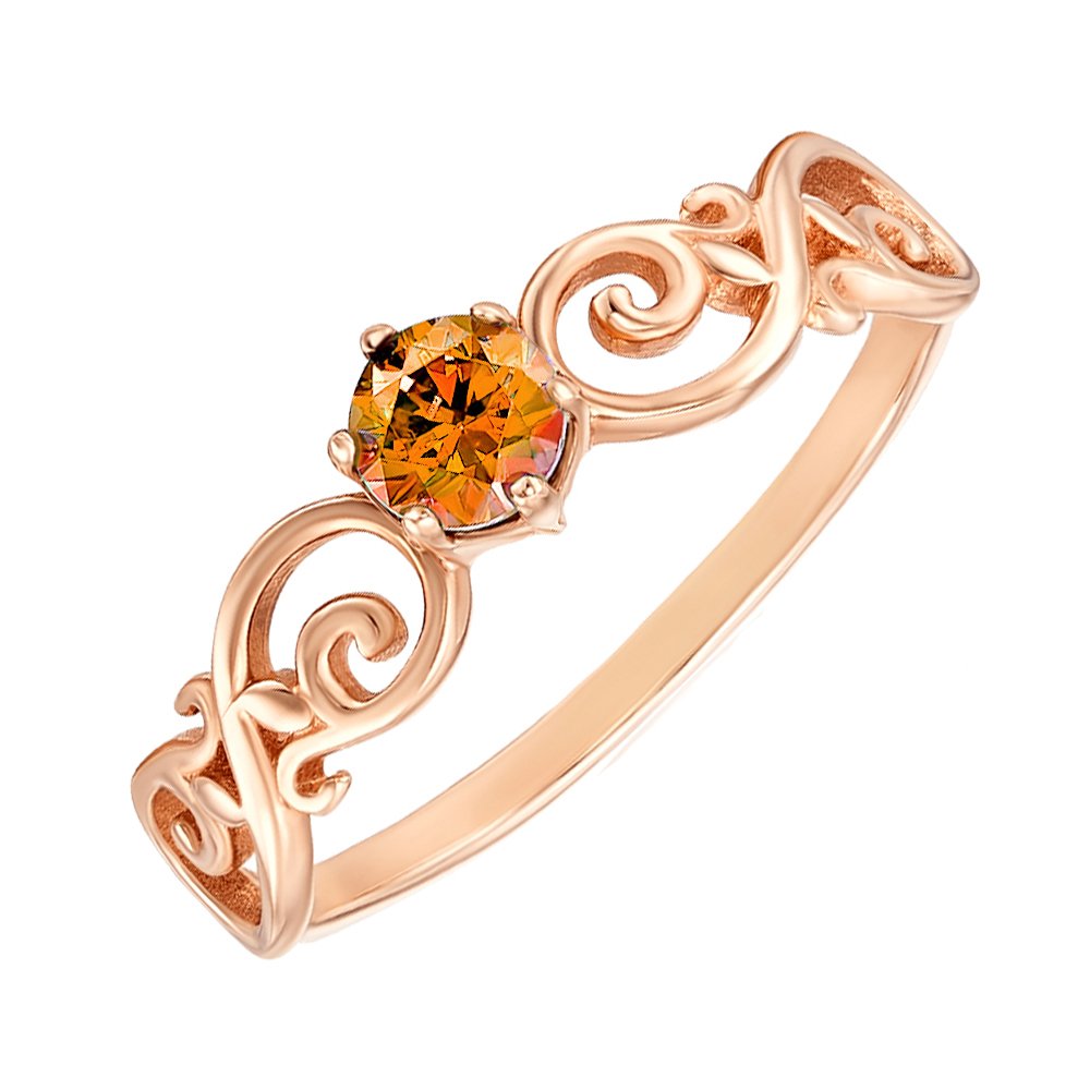 

Золотое кольцо Пенелопа в красном цвете с фианитом S Zirconia 000129062 17 размера