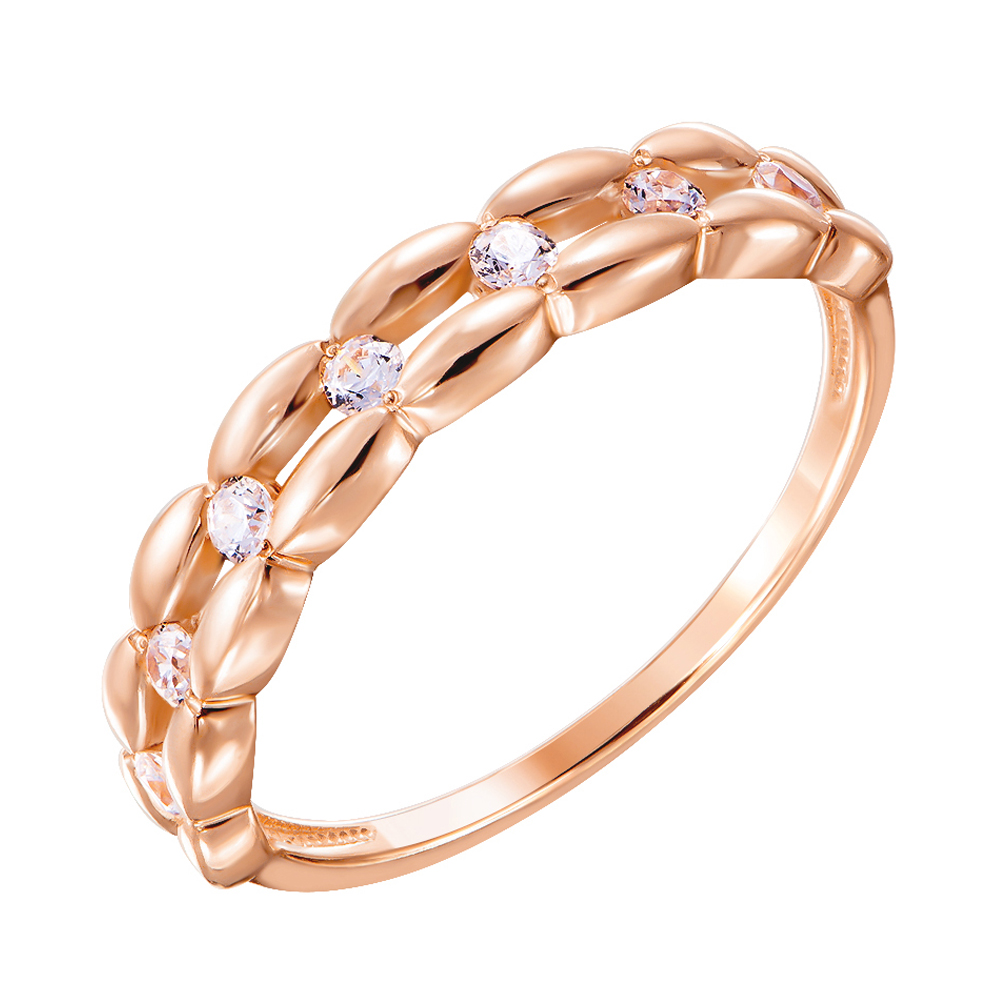 

Золотое кольцо Пелагия в красном цвете с фианитами S Zirconia 000130324 16.5 размера