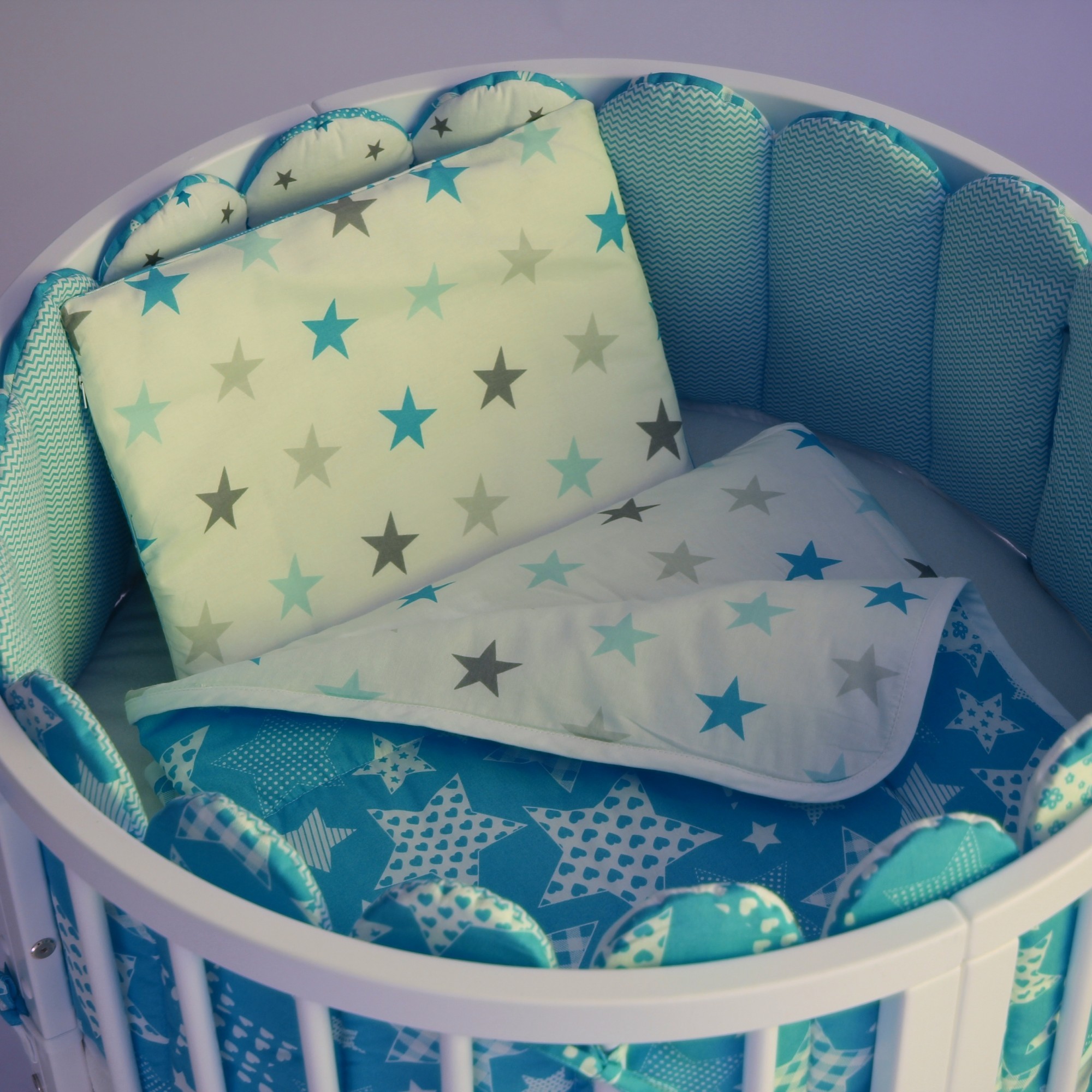 

Классический постельный набор BabyKomfort 2в1 "Колорит-Звездопад" бирюзовый