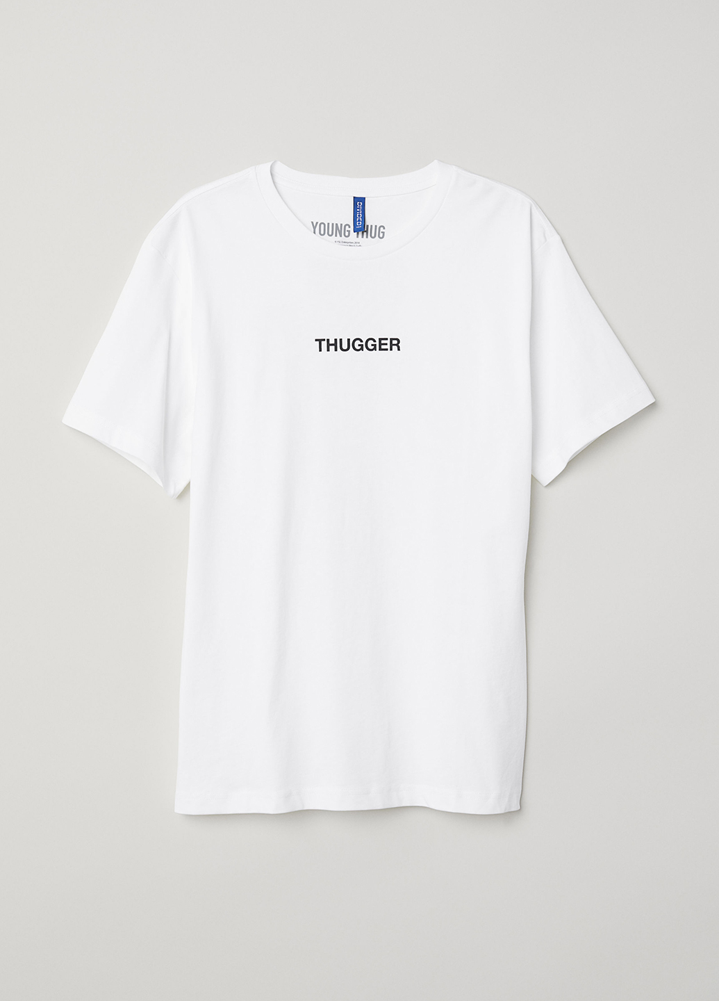 

Футболка H&M S белый с принтом 6150388RP2_белый с принтом