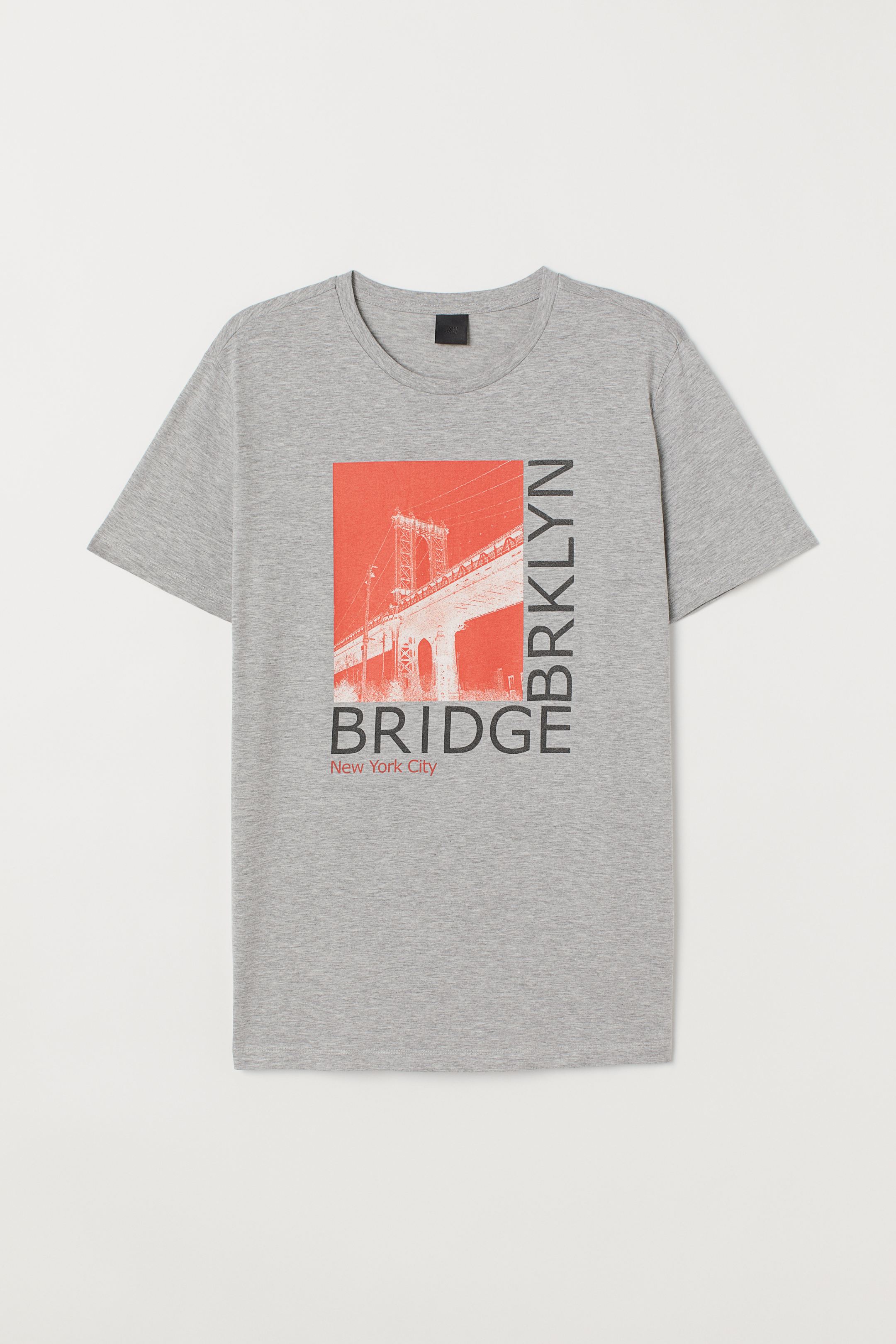 

Футболка H&M S серый меланж 6494409RP2_серый меланж