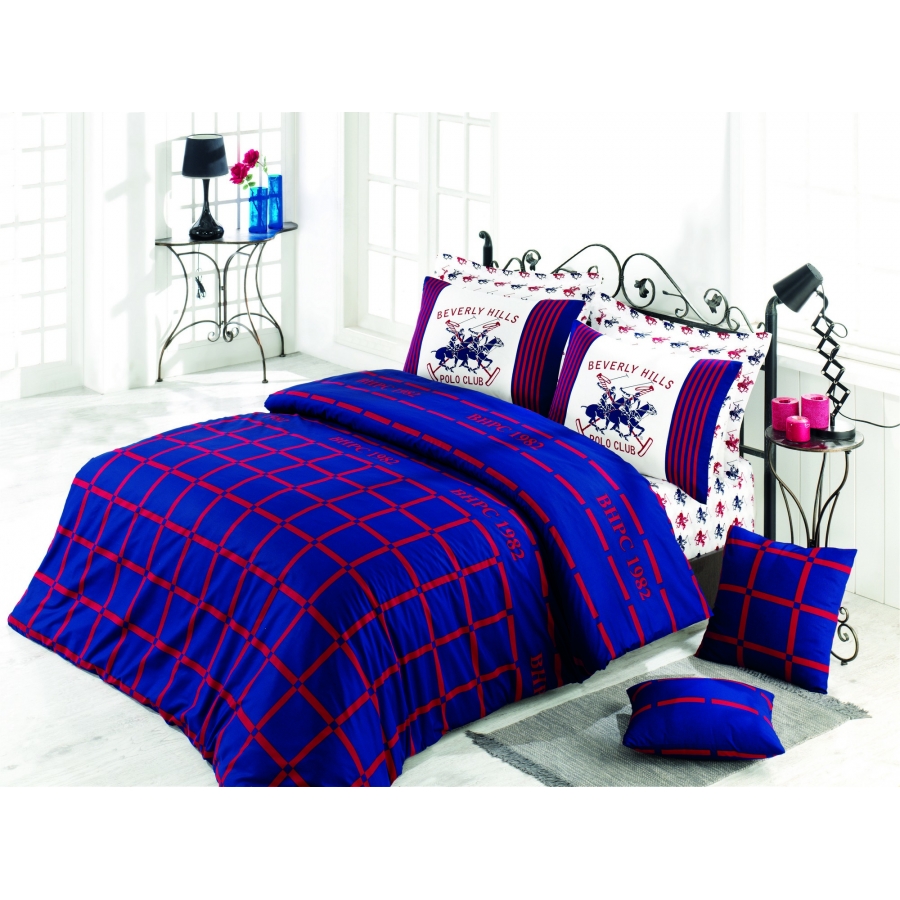 

Постельное белье Beverly Hills Polo Club ранфорс BHPC 012 Dark Blue евро