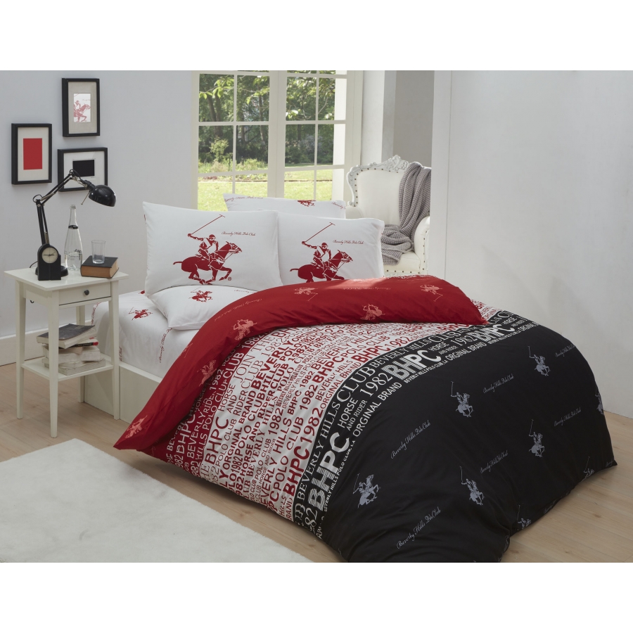 

Постельное белье Beverly Hills Polo Club ранфорс BHPC 004 Red евро