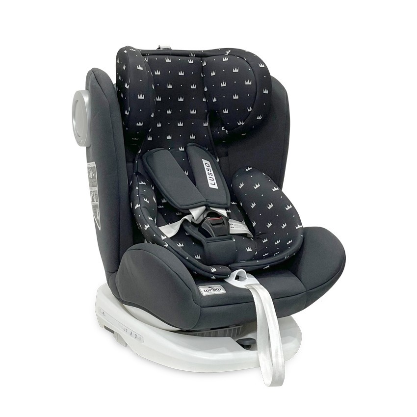 

Автокресло Lorelli Lusso + sps + Isofix 0+/1/2/3 (0-36 кг) Black Crowns