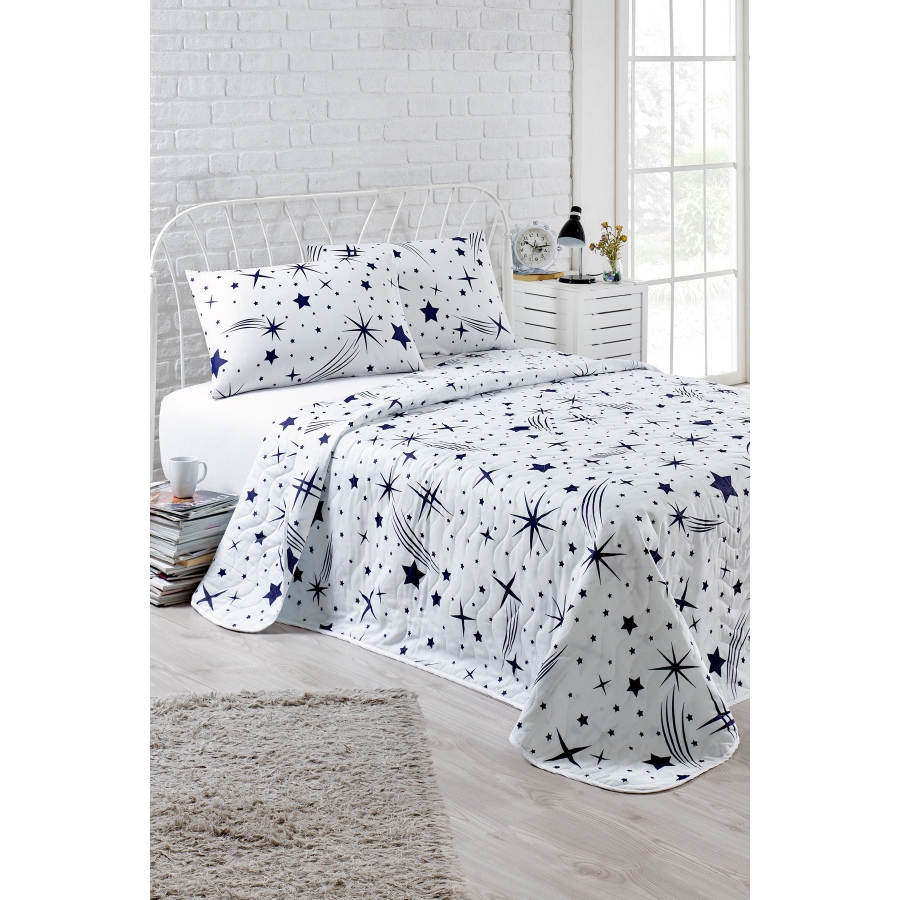 

Покрывало стеганное с наволочкой Eponj Home Halley beyaz белый 160*220