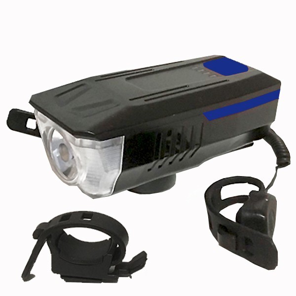 

Фонарь велосипедный Bicycle Handlebar Light LY-16 аккумуляторный влагостойкий со звонком USB CREE T6 Чёрно-синий