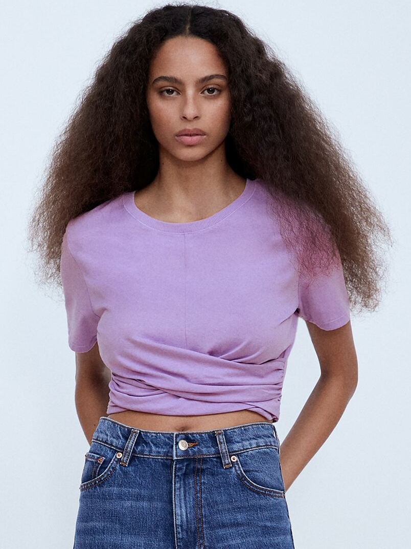 

Футболка Zara 0264/047/629  Фиолетовая, Футболка Zara 0264/047/629 S Фиолетовая