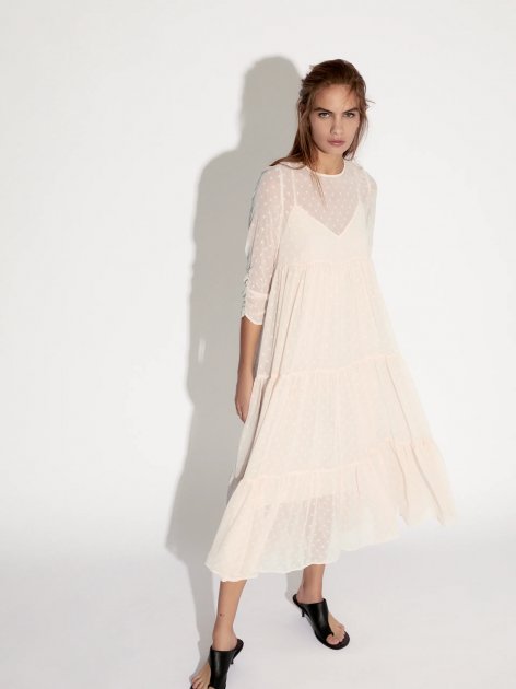 

Платье Zara 0881/302/687  Молочное, Платье Zara 0881/302/687 L Молочное
