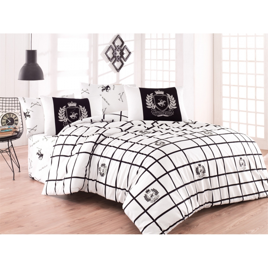 

Постельное белье Beverly Hills Polo Club ранфорс BHPC 028 Black евро
