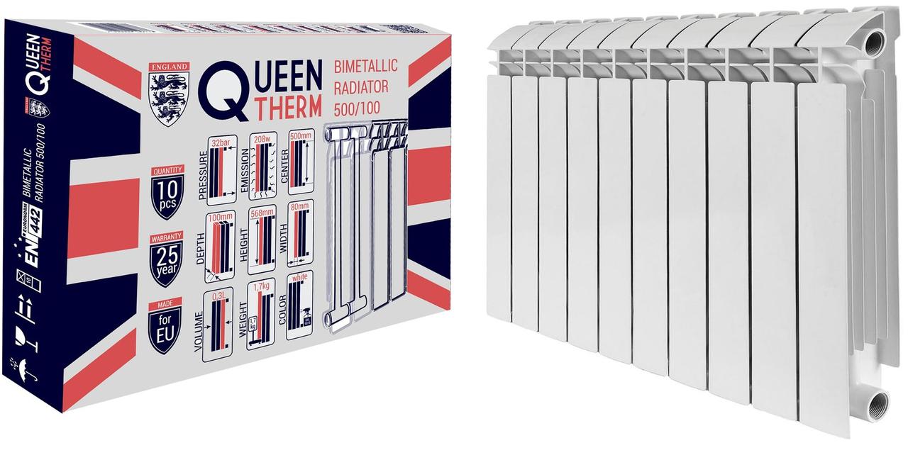 

Радиатор биметаллический секционный QUEEN THERM 500/100 кратно 10 Белый (000019977)
