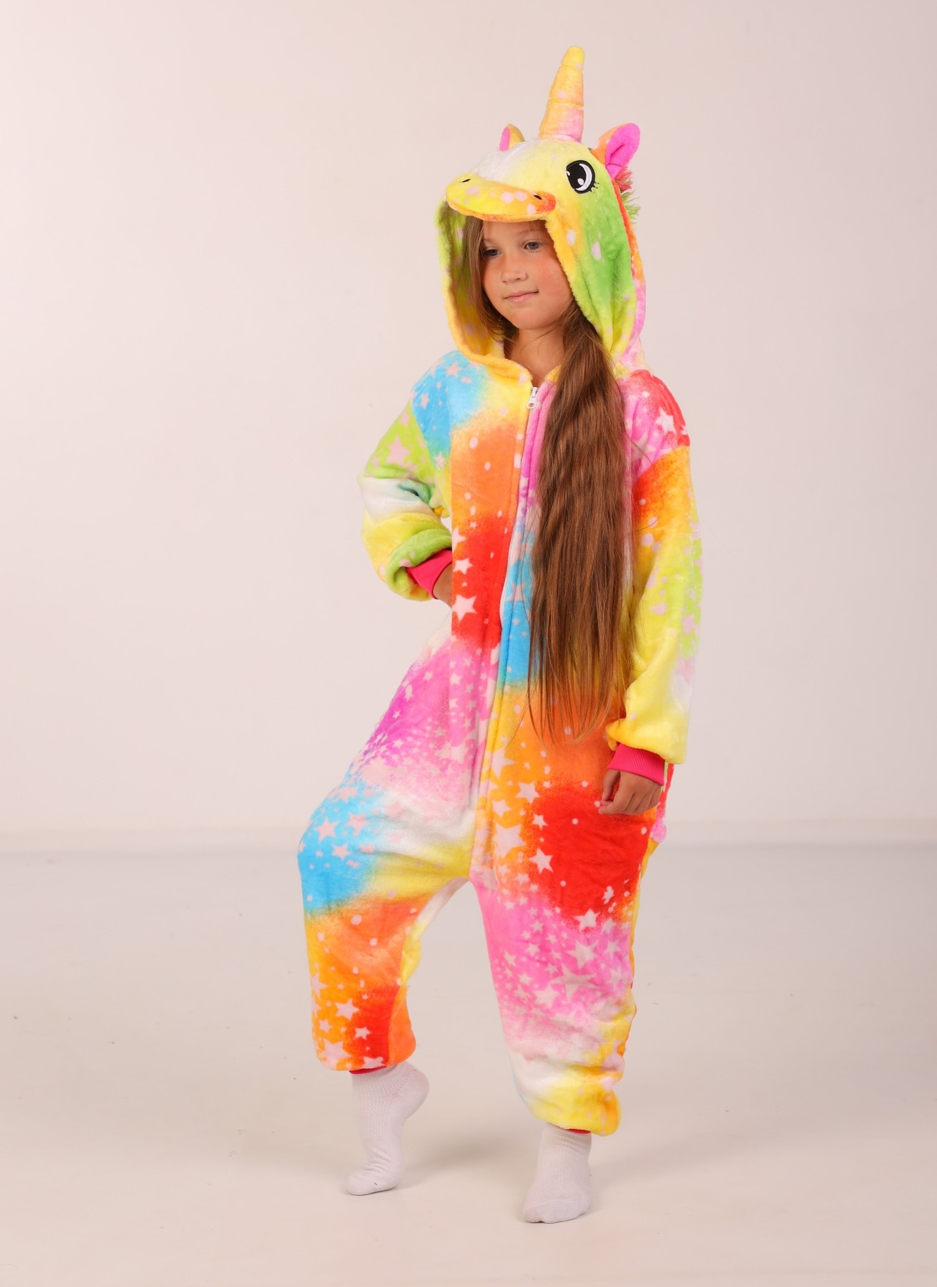 

Детские Кигуруми Для Девочек Kigurumi Единорог со Звездами пятнистый Разноцветный 120 - 130 см. (2004)