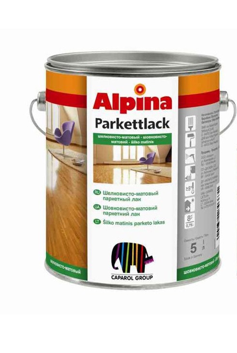 

Лак паркетный Alpina Parkett бесцветный шелковисто-матовый 5 л арт - 911034