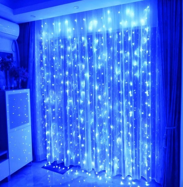 

Гирлянда штора Водопад 250 LED 2х2м (Синий)