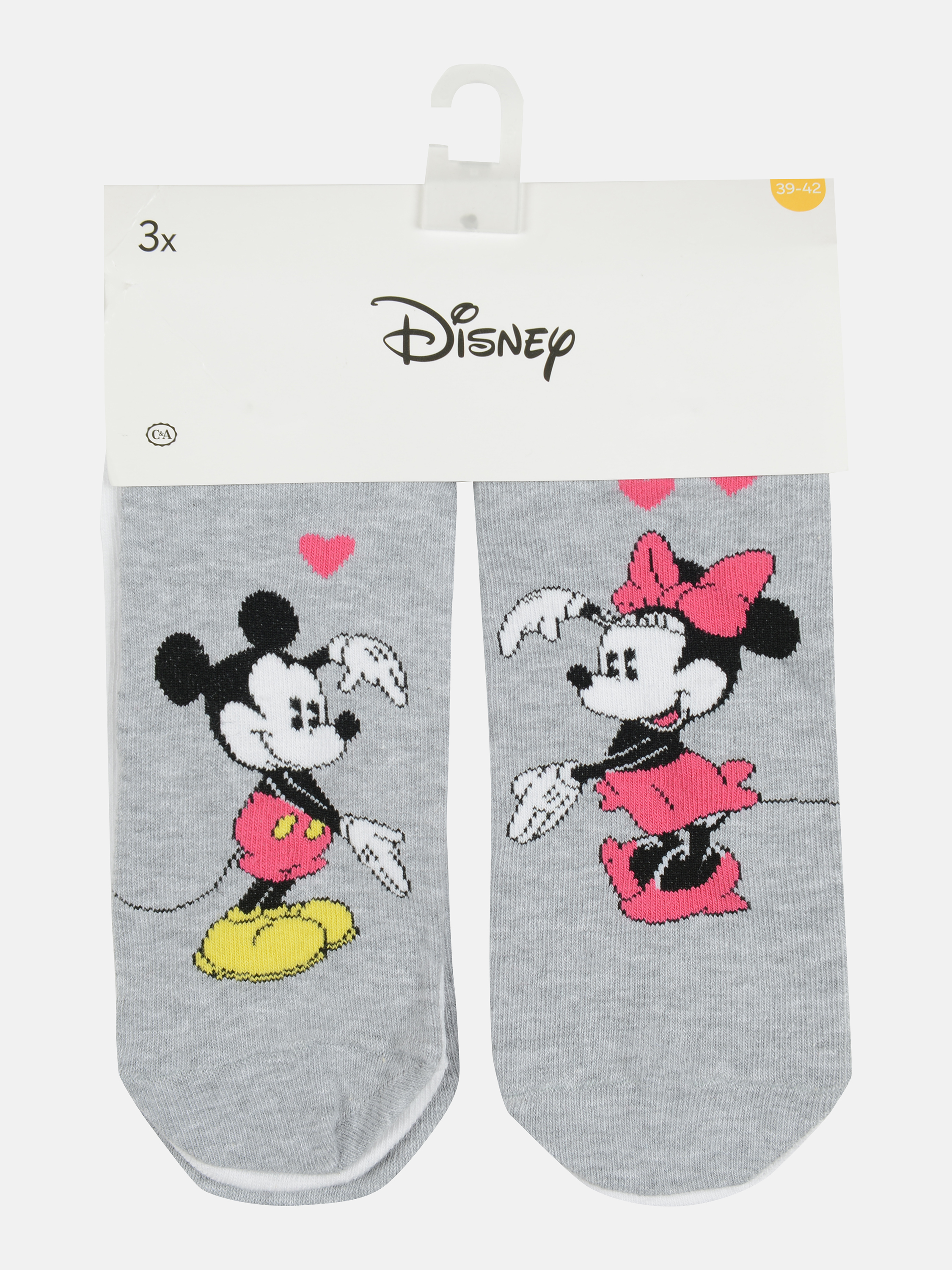 

Набор Носки DISNEY (3 пары) C&A 39/42 серый белый с рисунком 5346347_серый белый с рисунком