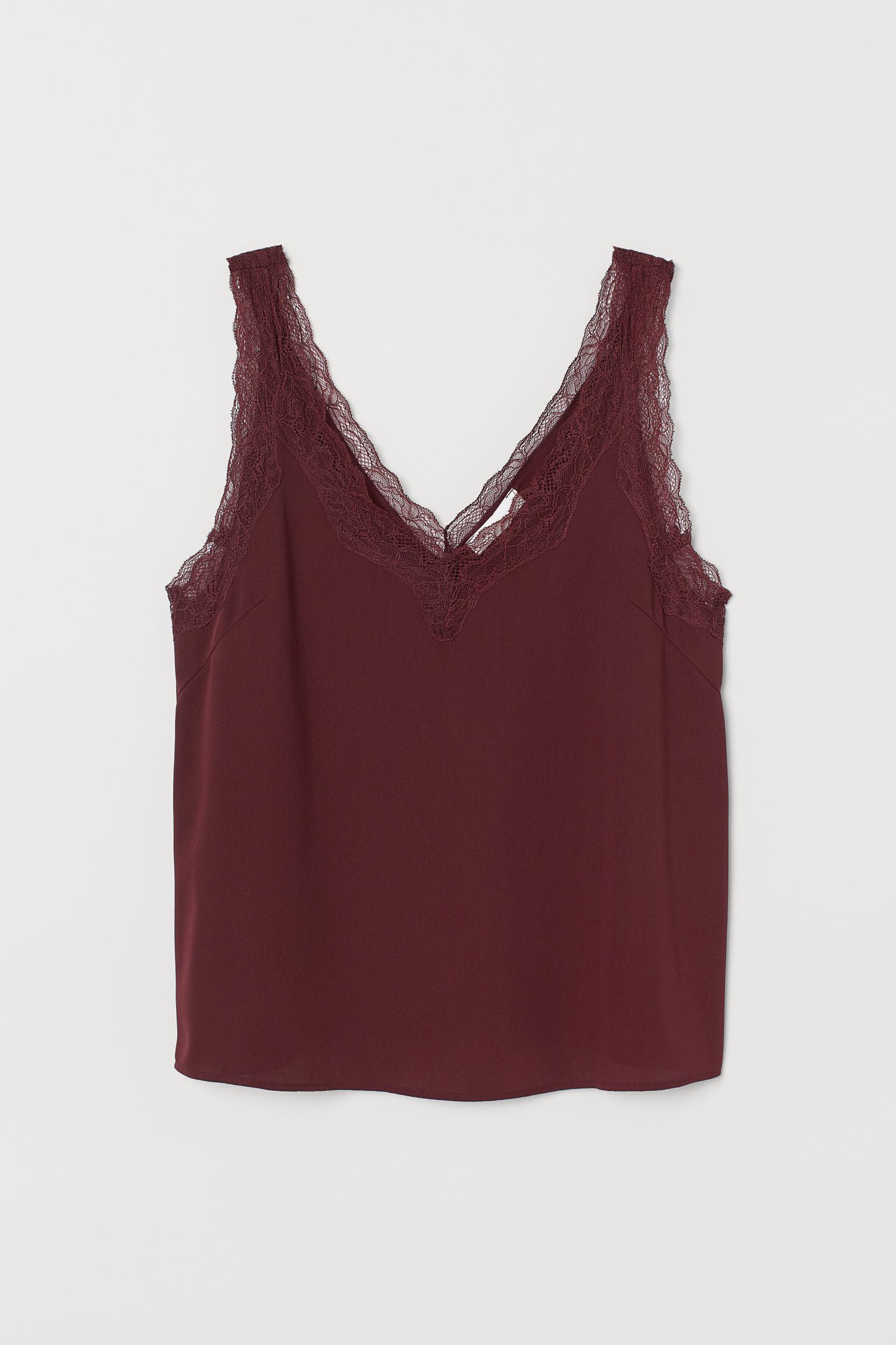 

Топ с кружевом H&M 36 Бордовый 7736020sm_бордовый