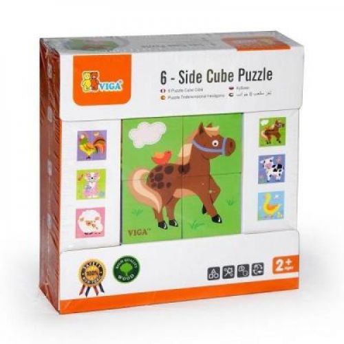 

Развивающая игрушка Viga Toys Пазл-кубики Ферма (50835)