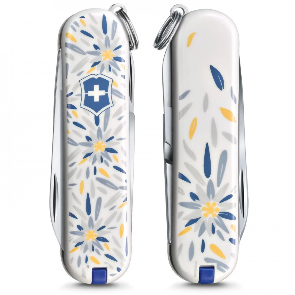 

Складной нож Victorinox CLASSIC LE "Alpine Edelweiss" 58мм/1сл/7функ/цветн/чехол /ножн