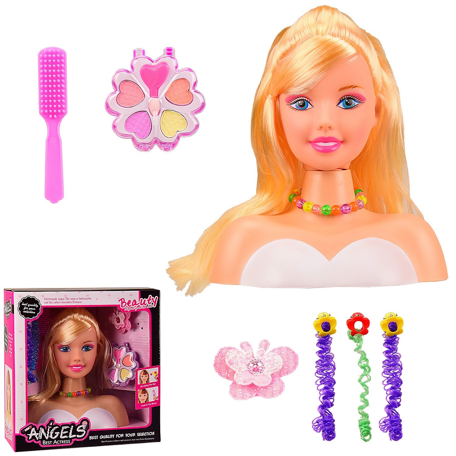 

Манекен для причесок кукла с косметикой и аксессуарами для девочки RL 1377-2