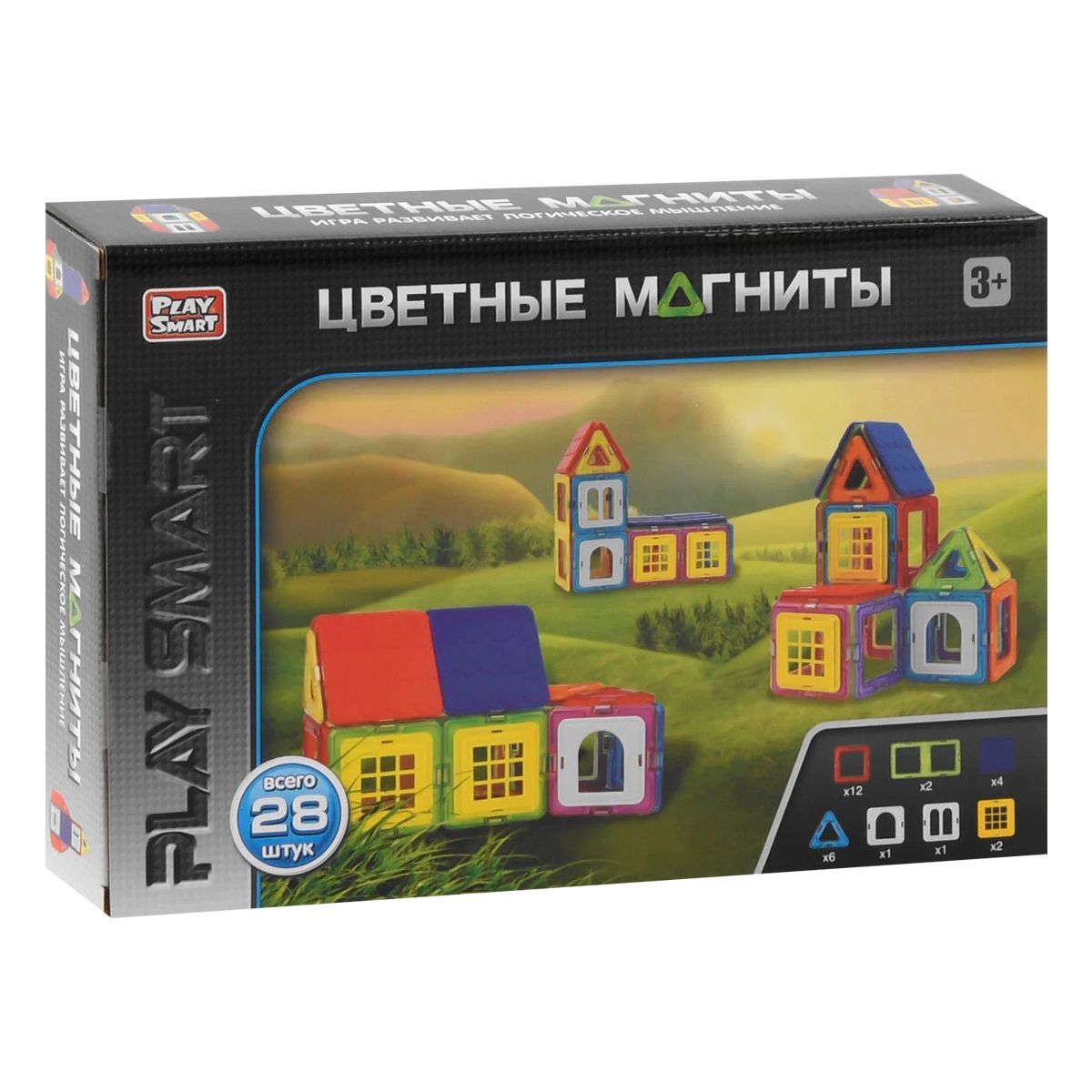 

Конструктор магнитный Play Smart домики 28 деталей MiC (2473) (170263)